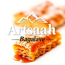 A uniquely styled logo for "Artsakh Baglava" featuring an extraordinary font that stands out