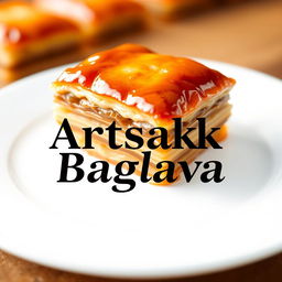 A uniquely styled logo for "Artsakh Baglava" featuring an extraordinary font that captures attention