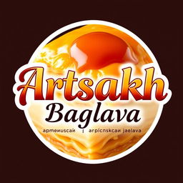 A uniquely styled logo for "Artsakh Baglava" featuring an extraordinary font that captures attention