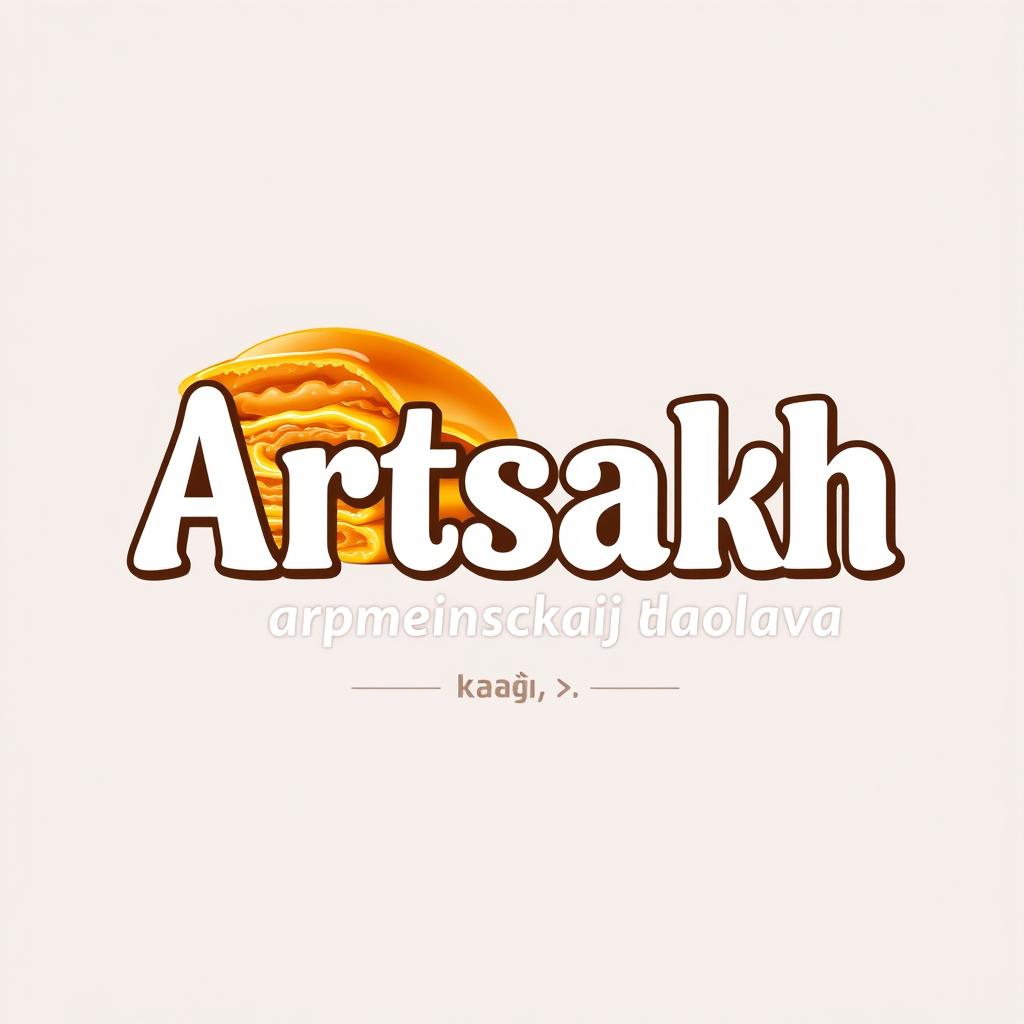 A vibrant and uniquely styled logo for "Artsakh Baglava" incorporating an extraordinary font