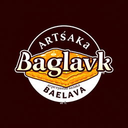 A vibrant and uniquely styled logo for "Artsakh Baglava" incorporating an extraordinary font