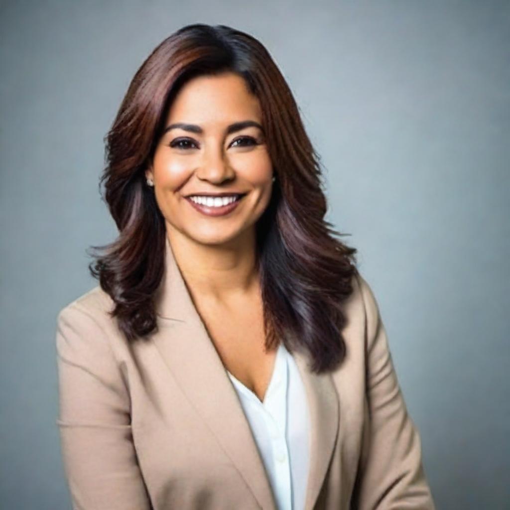 A professional portrait of a woman named Karen Torres, with medium-length hair, confident expression, and wearing a business-casual outfit.