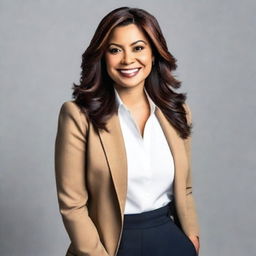 A professional portrait of a woman named Karen Torres, with medium-length hair, confident expression, and wearing a business-casual outfit.