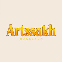 Create a vibrant and beautiful logo with the name 'Artsakh Baglava' in an exceptional and stylish font