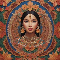 A beautiful representation of traditional Philippine art, filled with intricate patterns and vibrant colors, showcasing local Filipino cultural elements.