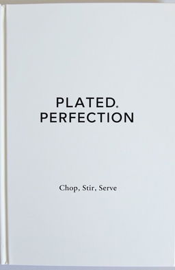 A plain white book cover featuring the title "Plated Perfection" in bold black font, centered