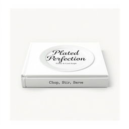 A plain white book cover featuring a white plate at the center