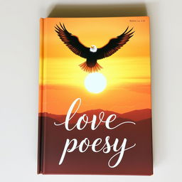 A beautifully illustrated book cover featuring the majestic silhouette of an eagle soaring high against a radiant sun setting on the horizon