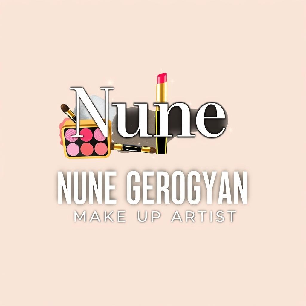 A stylish and modern logo design featuring the name 'Nune Gevorgyan Make-up Artist'