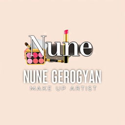 A stylish and modern logo design featuring the name 'Nune Gevorgyan Make-up Artist'