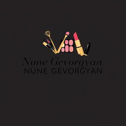 A stylish and modern logo design featuring the name 'Nune Gevorgyan Make-up Artist'