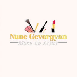 A stylish and modern logo design featuring the name 'Nune Gevorgyan Make-up Artist'