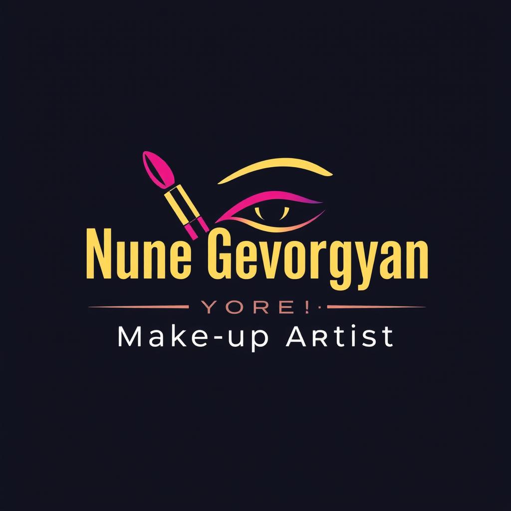 Design a stylish and modern logo for a makeup artist with the name 'Nune Gevorgyan Make-up Artist'