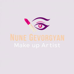 Design a stylish and modern logo for a makeup artist with the name 'Nune Gevorgyan Make-up Artist'