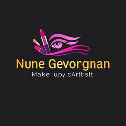 Design a stylish and modern logo for a makeup artist with the name 'Nune Gevorgyan Make-up Artist'