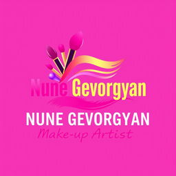 Design a stylish and modern logo for a makeup artist with the name 'Nune Gevorgyan Make-up Artist'