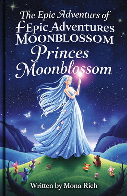 A captivating and enchanting book cover featuring a mystical landscape under a starry night sky