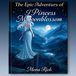 A captivating book cover for 'The Epic Adventures of Princess Moonblossom' by Mona Rich