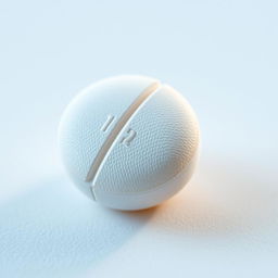 A close-up, detailed photography of a solid drug pill, focusing on its texture and intricate markings