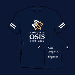 A stylish and contemporary t-shirt design for the 2024-2025 OSIS management team