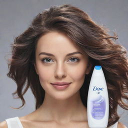 Elevate the flyer with a close-up image of radiant, healthy hair washed with Dove shampoo. Detail the beneficial chemicals used in the shampoo on either side of the image, along with intriguing information about Dove shampoo.