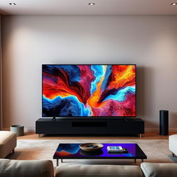 A modern and elegant Q60D television in a sophisticated, minimalist living room