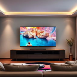 A modern and elegant Q60D television in a sophisticated, minimalist living room