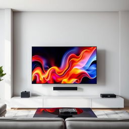 A modern and elegant Q60D television in a sophisticated, minimalist living room