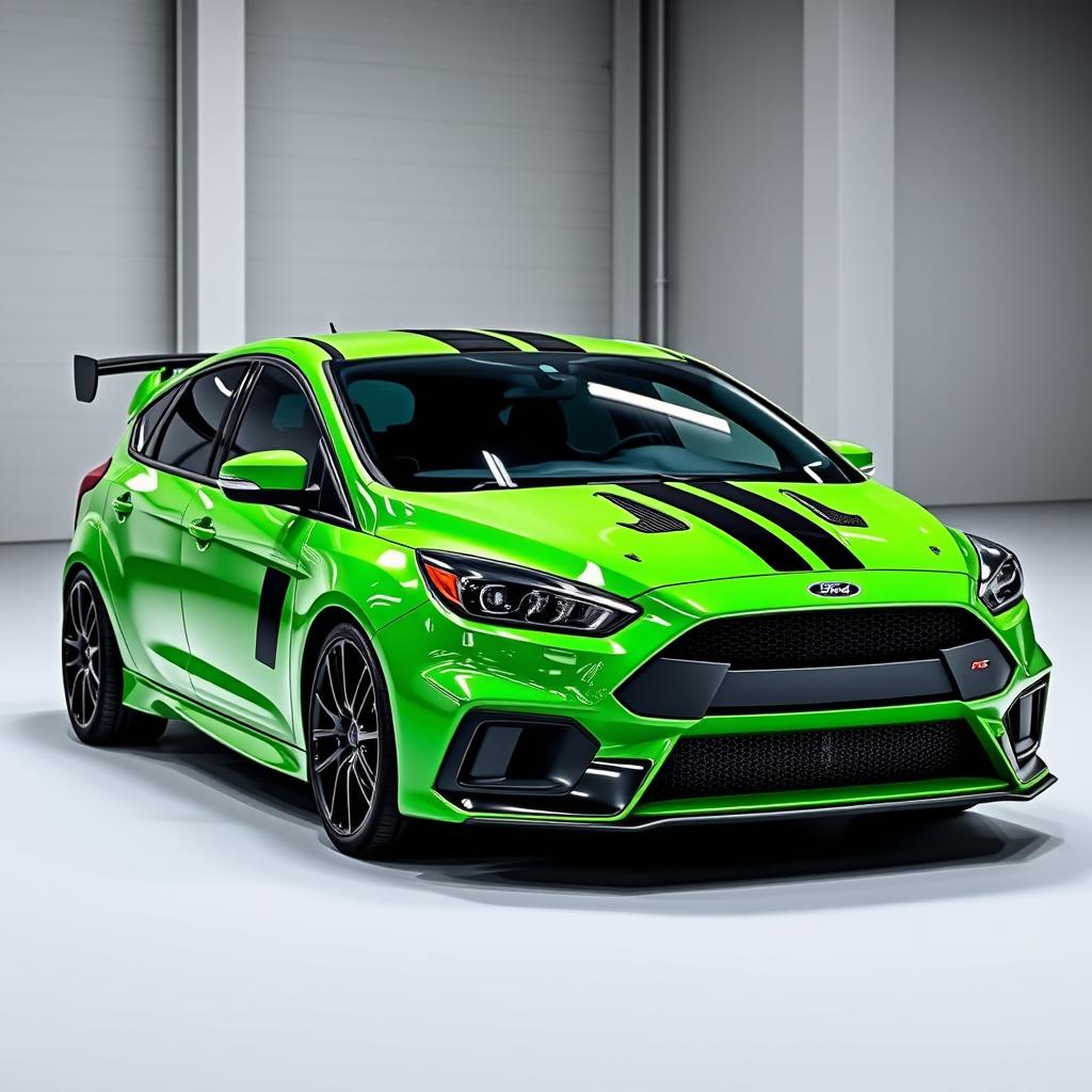 AWD 2-door hatchback coupe featuring the 2024 Ford Focus ST door and rocker panel design