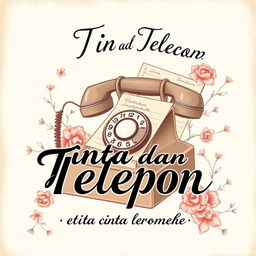 A nostalgic 90s romance book cover titled "Tinta dan Telepon: Cerita Cinta dari Masa Lalu"