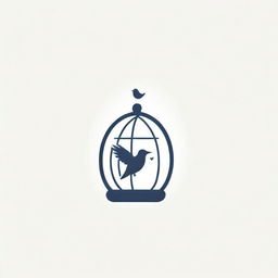 A symbol embodying the concept of freedom, designed with creative simplicity. Perhaps, a bird emerging from an open cage in a minimalist style.