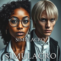 A captivating book cover featuring a pardo-skinned nurse on one side, wearing a white coat, stethoscope, and round prescription glasses, with curly hair