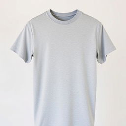 A plain grey t-shirt, against a neutral background