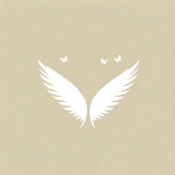 A unique, creative symbol of freedom. A feather transforming into a multitude of butterflies, signifying a light and free spirit, in a simple, artistic style.