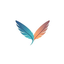 A unique, creative symbol of freedom. A feather transforming into a multitude of butterflies, signifying a light and free spirit, in a simple, artistic style.