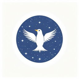 An abstract, highly creative symbol of freedom: A constellation pattern forming a flying bird, where each star represents a different freedom, all encased in a simple circular emblem.