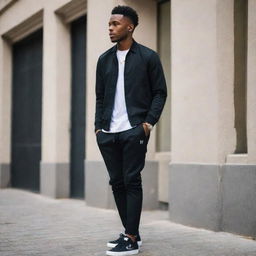 A trendy and urban outfit for a black male