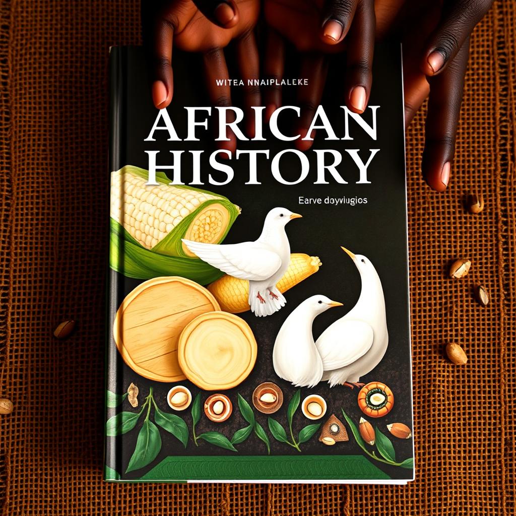 A book cover with an African history theme, featuring black hands extended towards the viewer