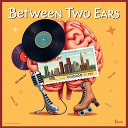 A movie poster titled "Between Two Ears" with a quirky and educational tone