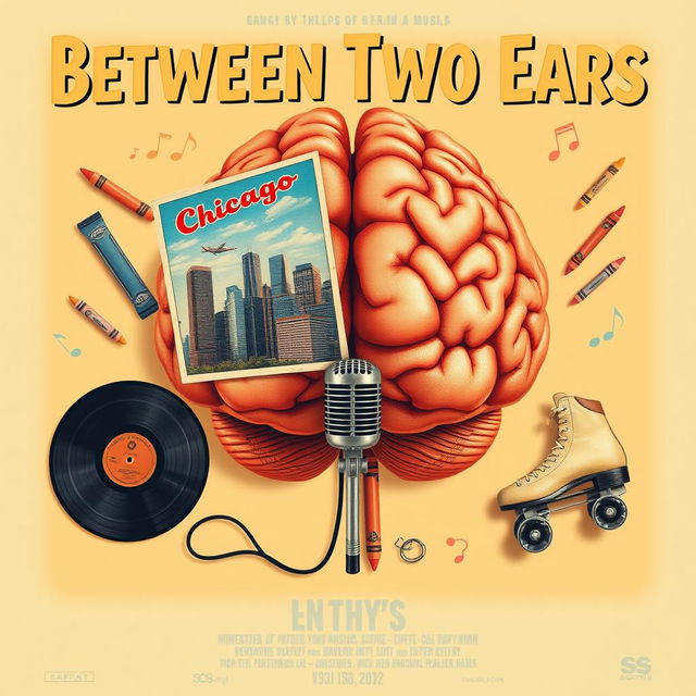 A movie poster titled "Between Two Ears" with a quirky and educational tone