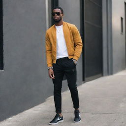 A trendy and urban outfit for a black male