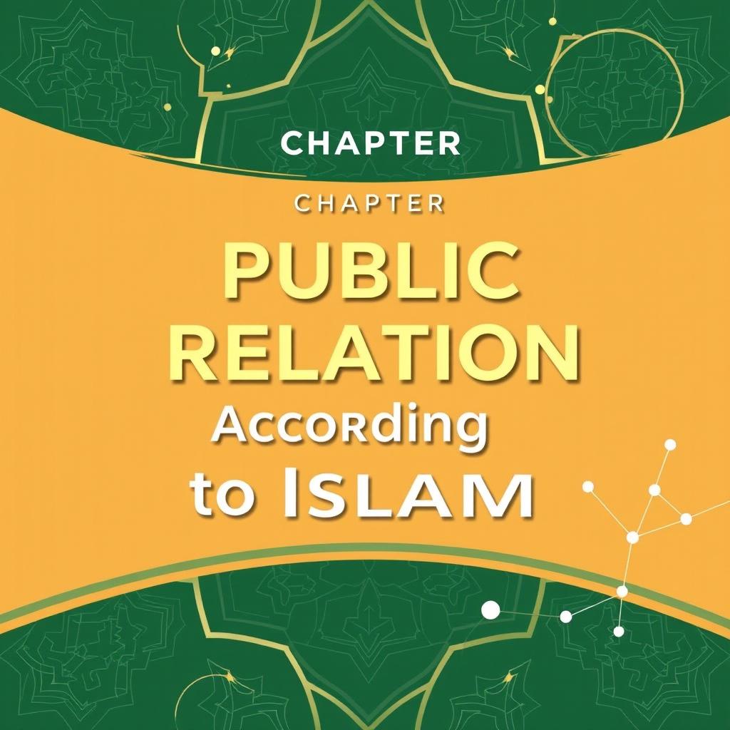 A modern book cover design for the chapter "Public Relation According to Islam"