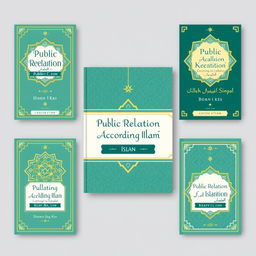 A collection of five casual book cover designs for a book titled "Public Relation According to Islam