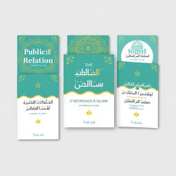 A collection of five casual book cover designs for a book titled "Public Relation According to Islam