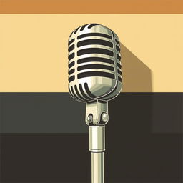 A vector illustration of a vintage microphone in an old retro style