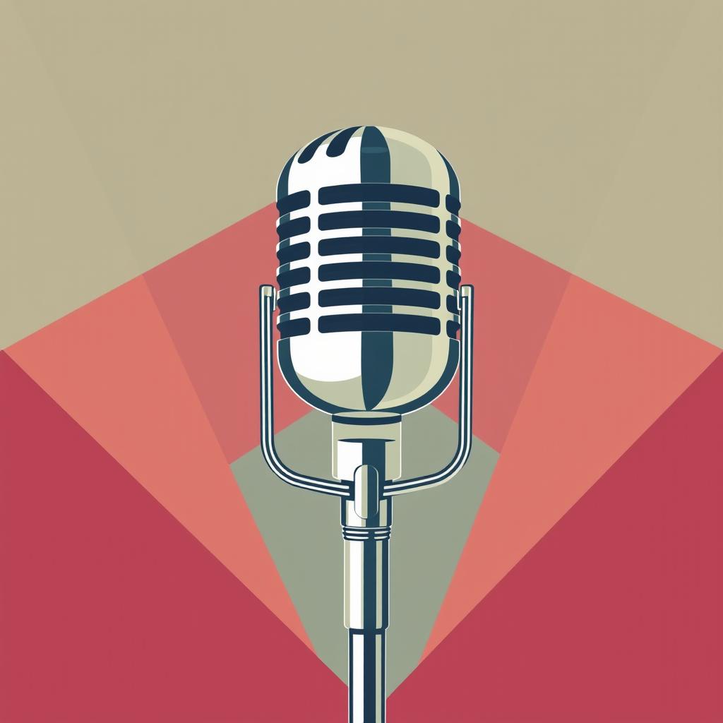 A vector illustration of a vintage microphone in an old retro style