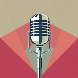 A vector illustration of a vintage microphone in an old retro style