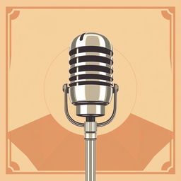 A vector illustration of a vintage microphone in an old retro style