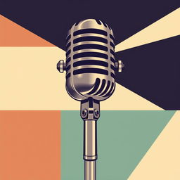 A vector illustration of a vintage microphone in an old retro style