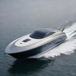 A sophisticated and reliable off-shore speed boat design, embodying the elegant aesthetics, unique colors, and iconic logo of a Volvo car